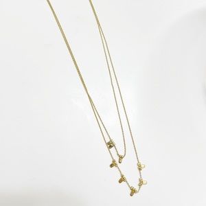 Stella & Dot layered necklace (with extension) in gold